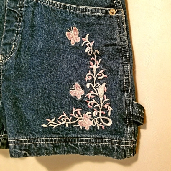Vintage 90s Style Jean Short Overalls - Picture 2 of 6
